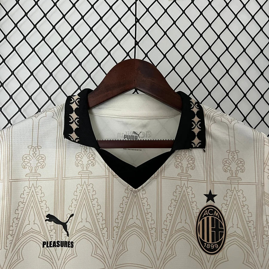 AC Milan x Pleasures maillot foot Blanc 2024 2025 Fourth