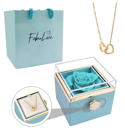 Rose box et collier plaqué or