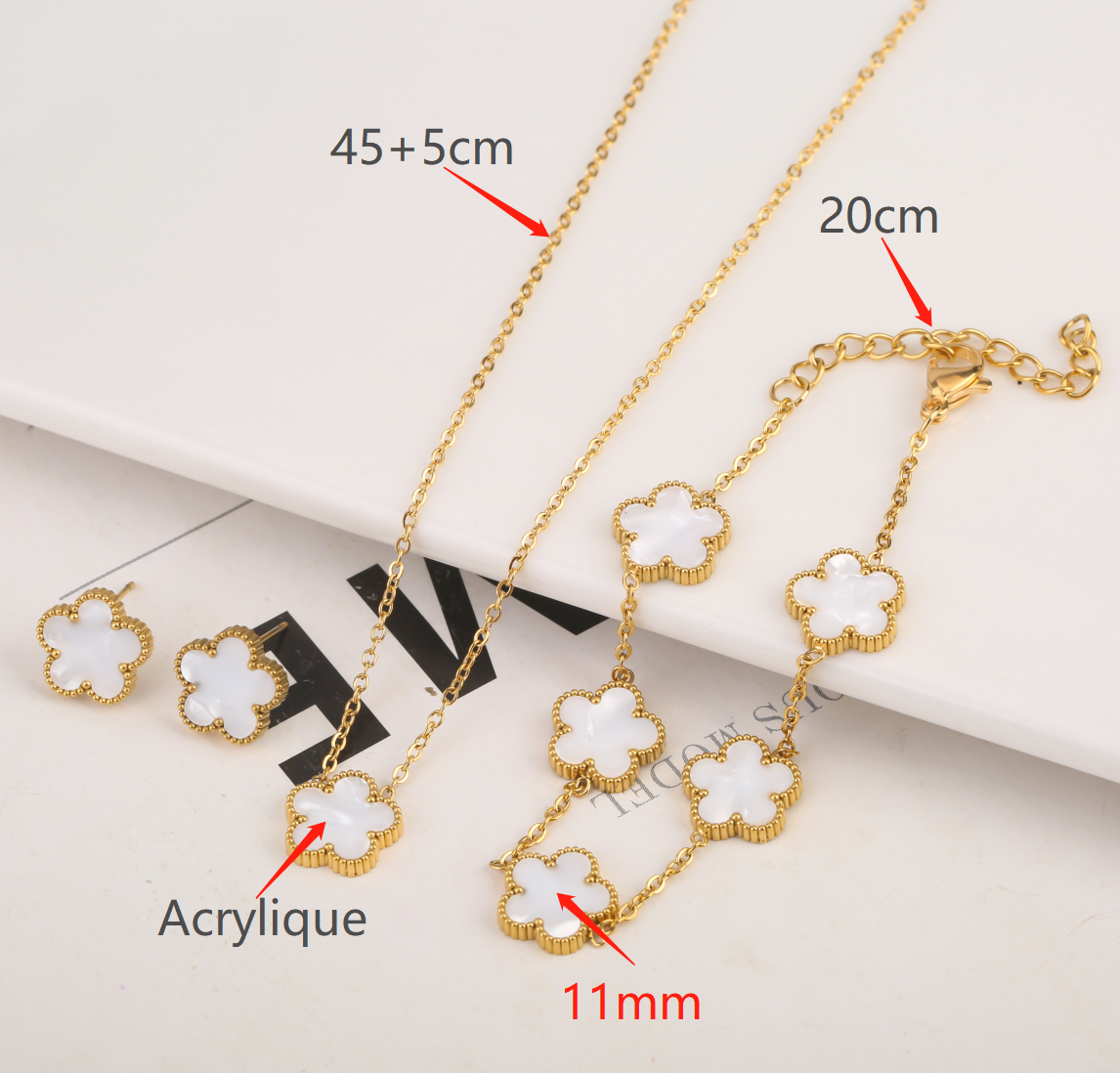 Bijoux couleur or inoxydable