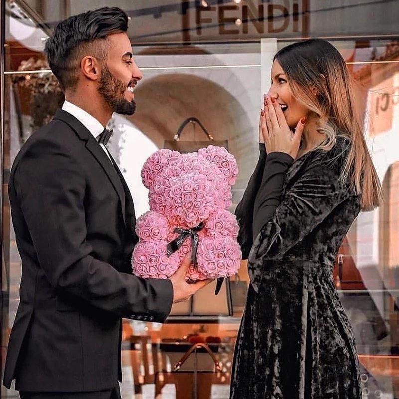 Petit ours en roses éternelles